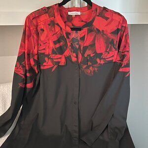 Calvin Klein Blouse - black and red
